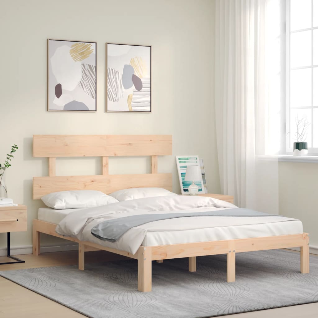 vidaXL Bed Frame without Mattress 140x200 cm Solid Wood Pine