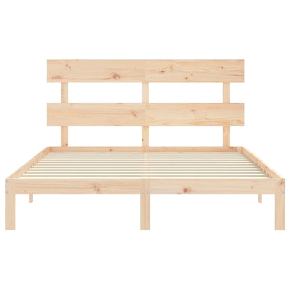 vidaXL Bed Frame | Natural Wood | Solid Pine Wood | King | Bed Frame