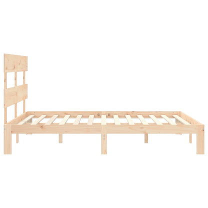 vidaXL Bed Frame | Natural Wood | Solid Pine Wood | King | Bed Frame