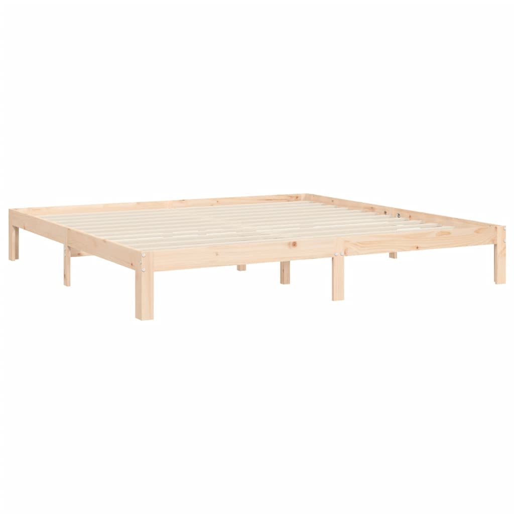 vidaXL Bed Frame | Natural Wood | Solid Pine Wood | King | Bed Frame