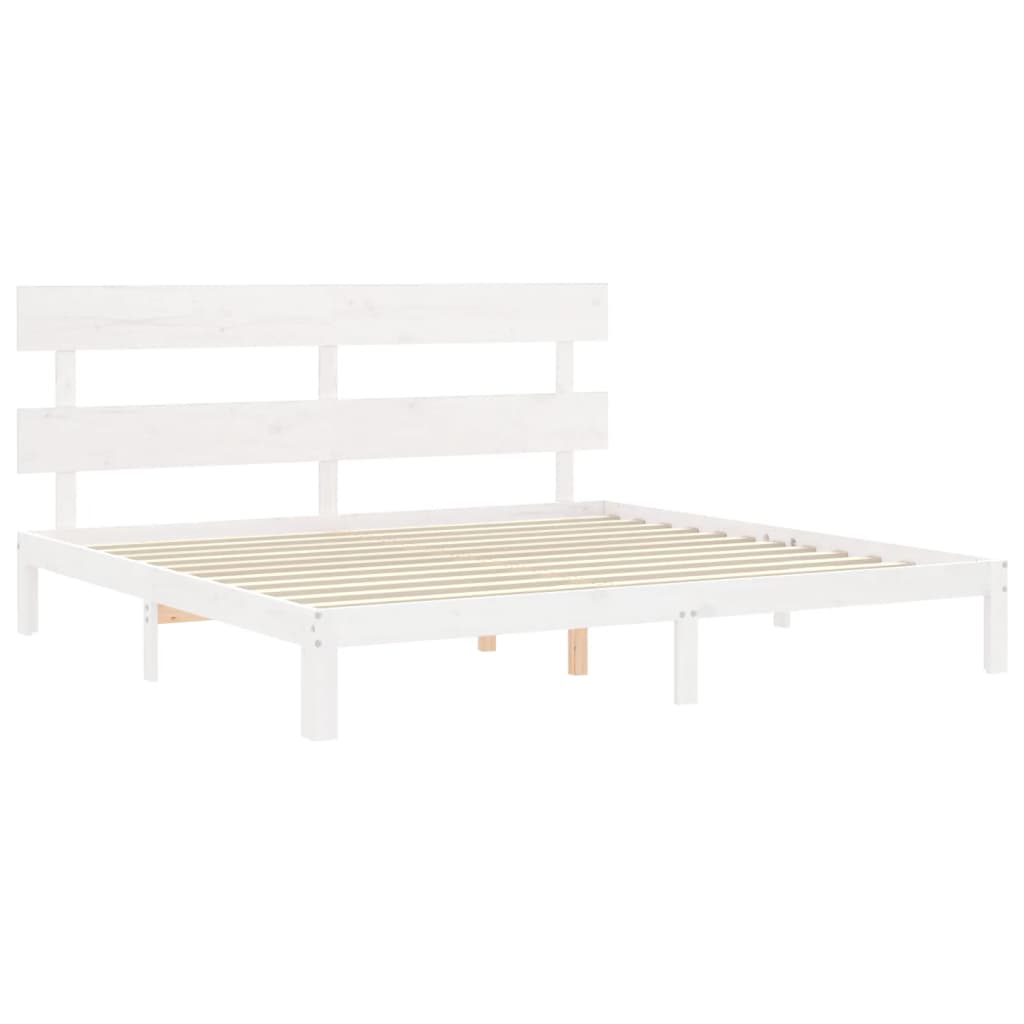 vidaXL Bed Frame without Mattress White 200x200 cm Solid Wood Pine