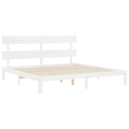vidaXL Bed Frame without Mattress White 200x200 cm Solid Wood Pine