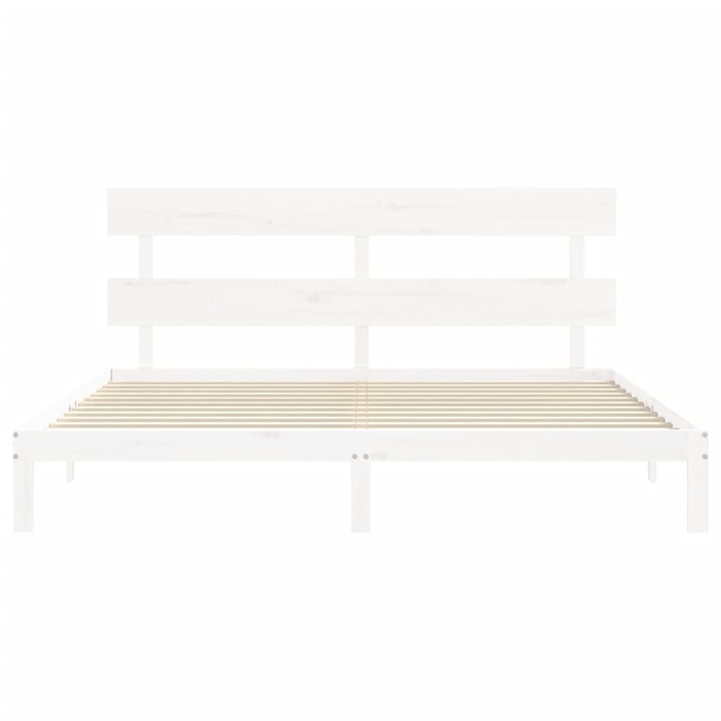vidaXL Bed Frame without Mattress White 200x200 cm Solid Wood Pine