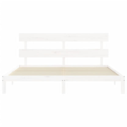 vidaXL Bed Frame without Mattress White 200x200 cm Solid Wood Pine