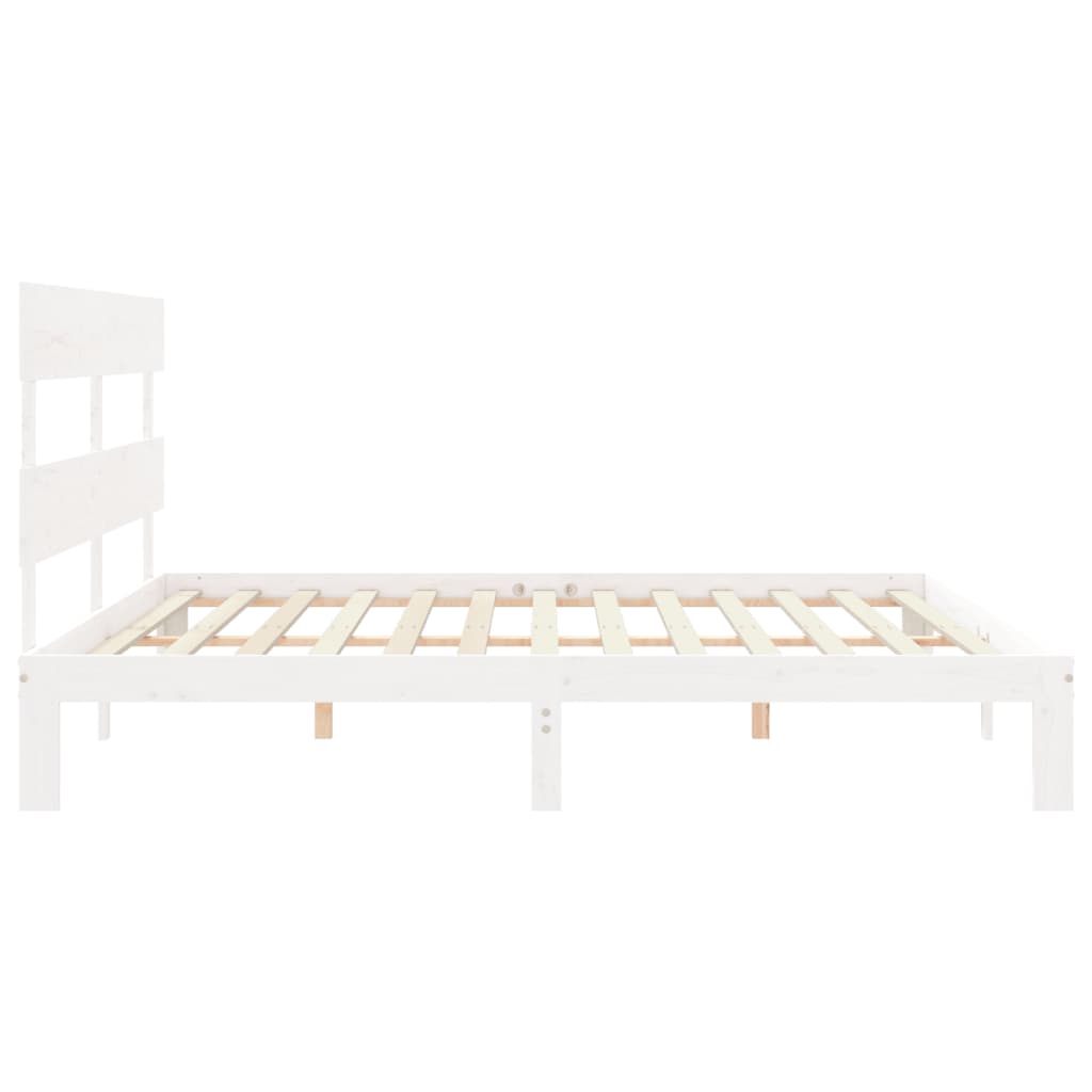 vidaXL Bed Frame without Mattress White 200x200 cm Solid Wood Pine