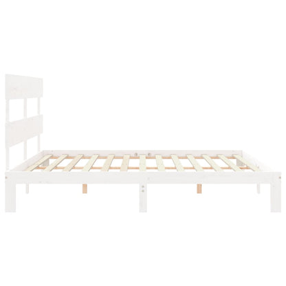 vidaXL Bed Frame without Mattress White 200x200 cm Solid Wood Pine