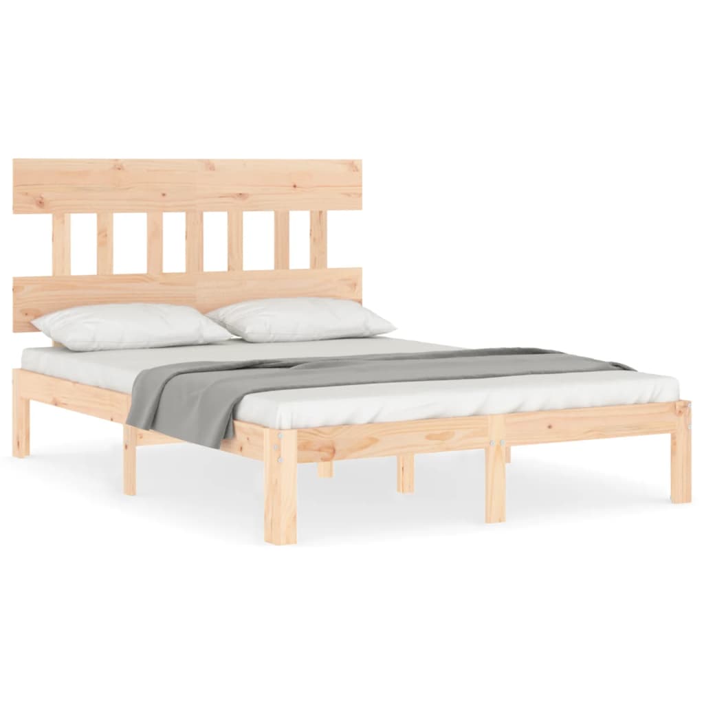 vidaXL Bed Frame without Mattress Small Double Solid Wood Pine