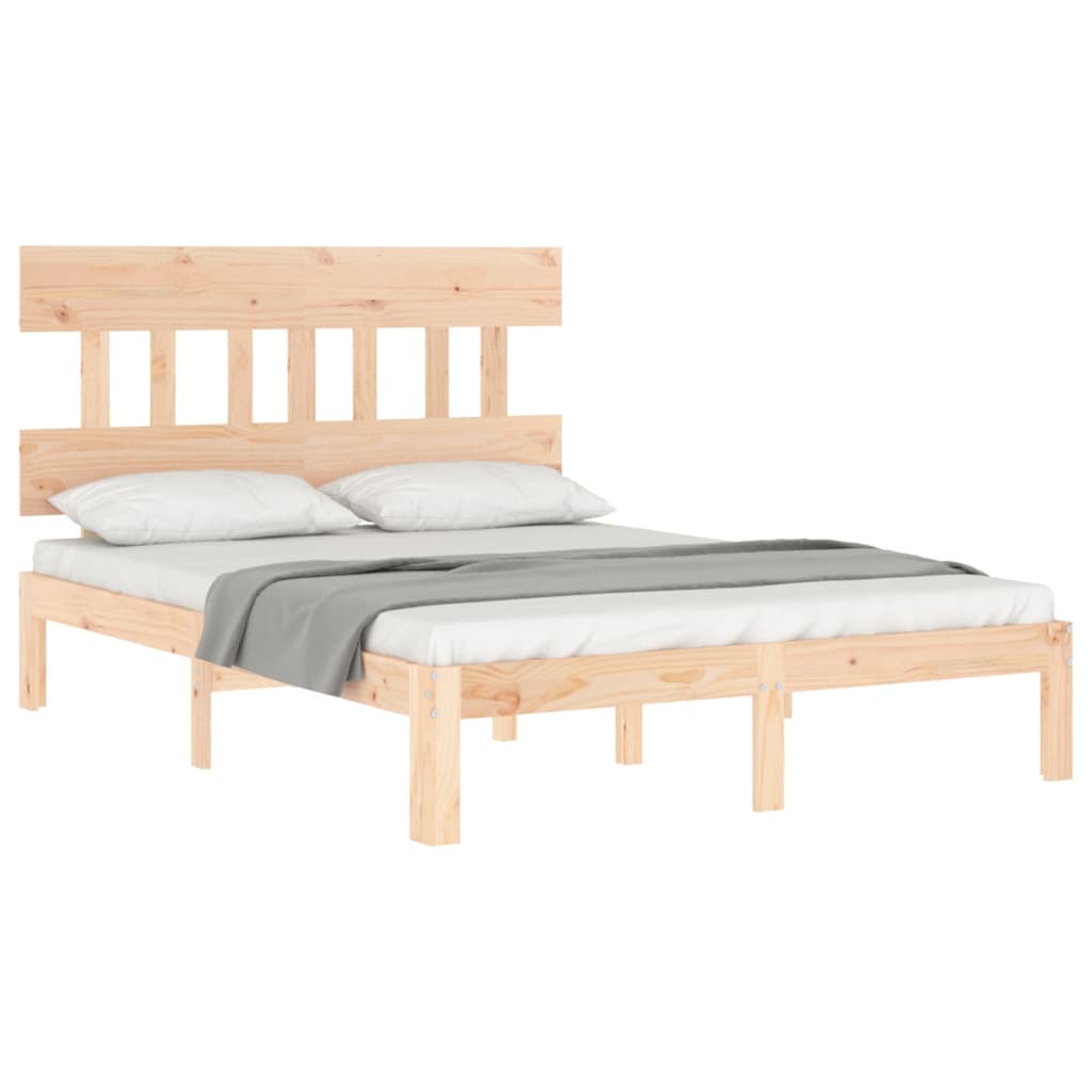 vidaXL Bed Frame without Mattress Small Double Solid Wood Pine