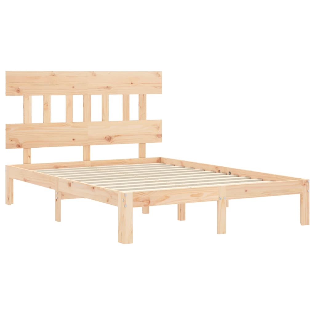 vidaXL Bed Frame without Mattress Small Double Solid Wood Pine