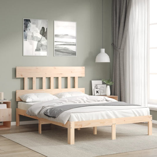 vidaXL Bed Frame without Mattress Small Double Solid Wood Pine
