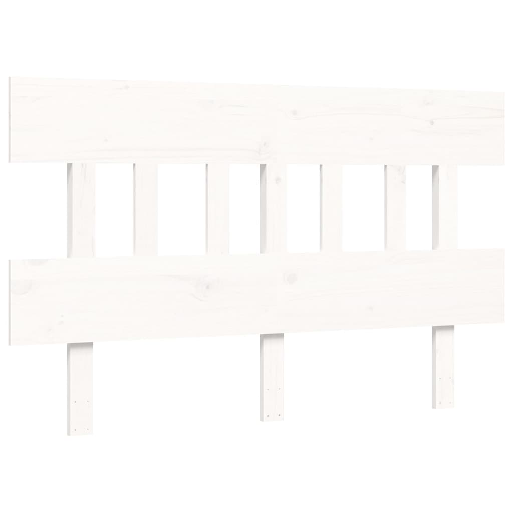 vidaXL Bed Frame without Mattress White Small Double Solid Wood Pine