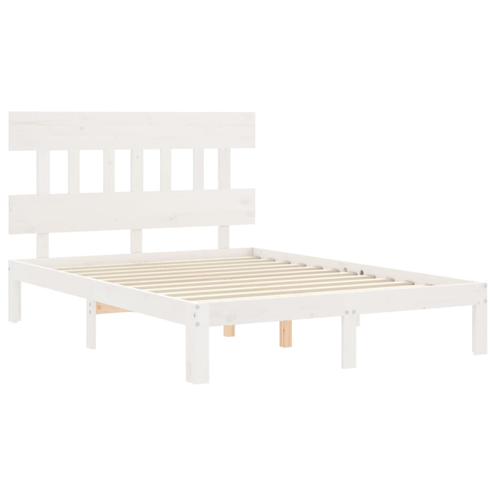 vidaXL Bed Frame without Mattress White 140x190 cm Solid Wood Pine
