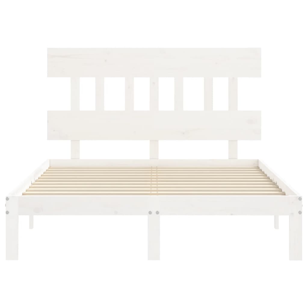 vidaXL Bed Frame without Mattress White 140x190 cm Solid Wood Pine