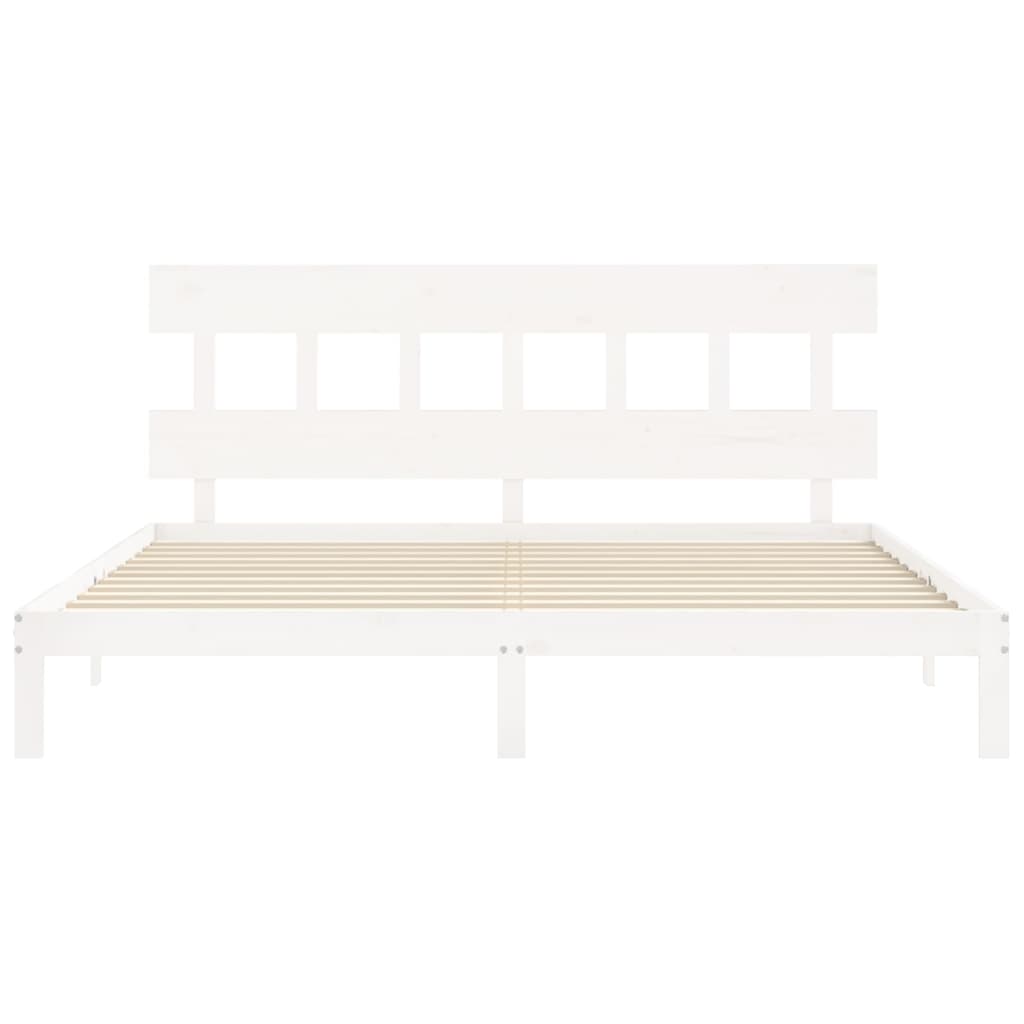 vidaXL Bed Frame without Mattress White 200x200 cm Solid Wood Pine