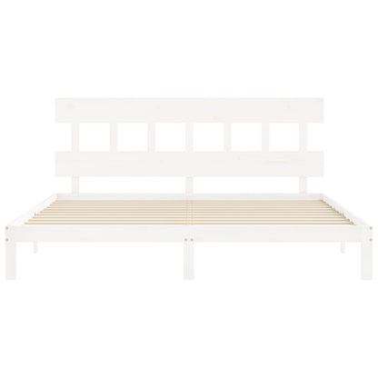 vidaXL Bed Frame without Mattress White 200x200 cm Solid Wood Pine