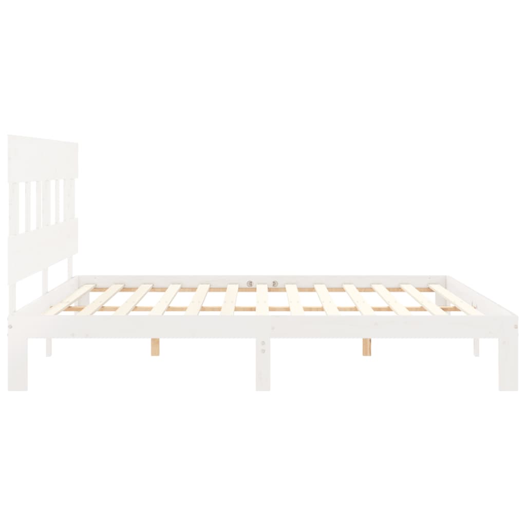 vidaXL Bed Frame without Mattress White 200x200 cm Solid Wood Pine
