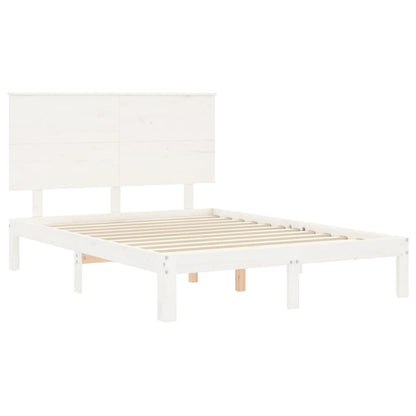 vidaXL Bed Frame without Mattress White 140x190 cm Solid Wood Pine