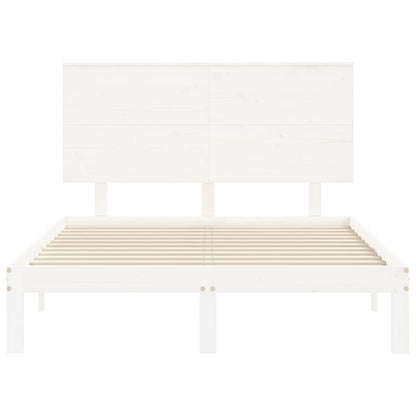 vidaXL Bed Frame without Mattress White 140x190 cm Solid Wood Pine