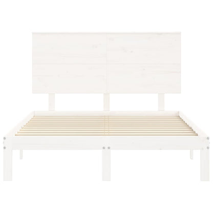 vidaXL Bed Frame without Mattress White 140x200 cm Solid Wood Pine
