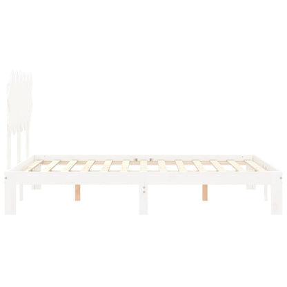 vidaXL Bed Frame without Mattress White Small Double Solid Wood Pine
