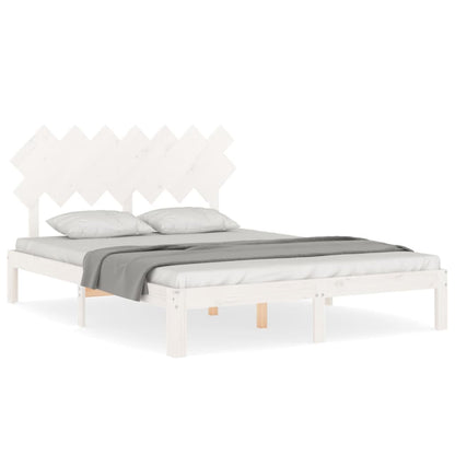 vidaXL Bed Frame without Mattress White 140x190 cm Solid Wood Pine
