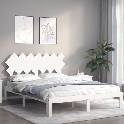 vidaXL Bed Frame without Mattress White 140x190 cm Solid Wood Pine