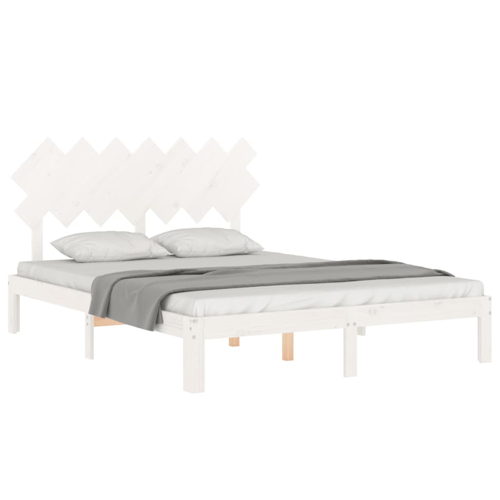 vidaXL Bed Frame without Mattress White 140x190 cm Solid Wood Pine