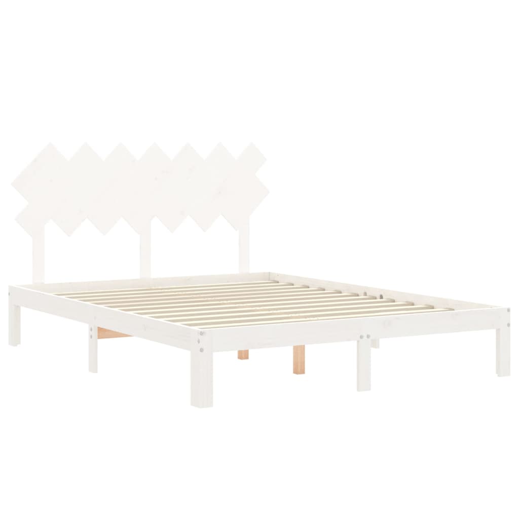 vidaXL Bed Frame without Mattress White 140x190 cm Solid Wood Pine