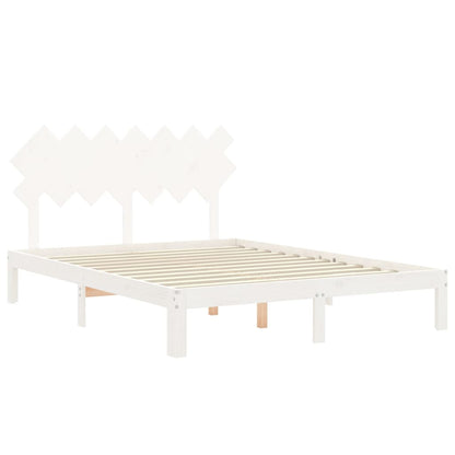 vidaXL Bed Frame without Mattress White 140x190 cm Solid Wood Pine