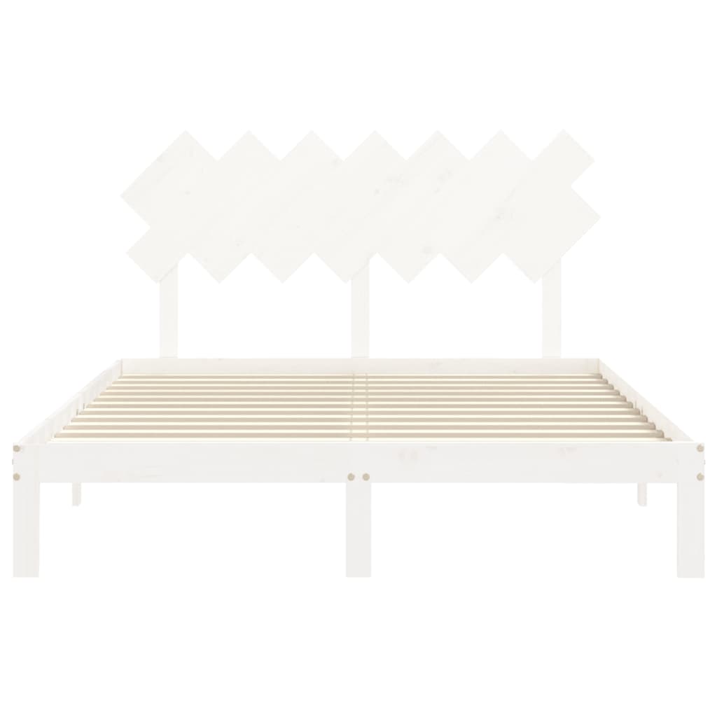 vidaXL Bed Frame without Mattress White 140x190 cm Solid Wood Pine