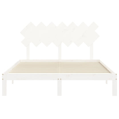 vidaXL Bed Frame without Mattress White 140x190 cm Solid Wood Pine