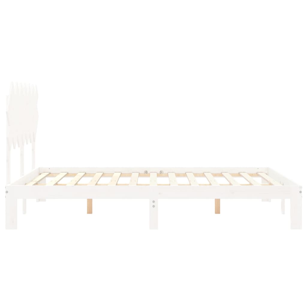 vidaXL Bed Frame without Mattress White 140x190 cm Solid Wood Pine
