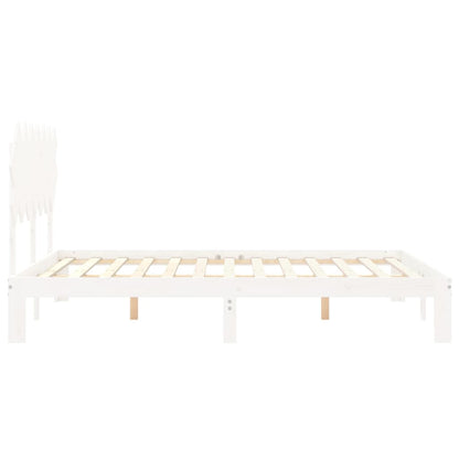 vidaXL Bed Frame without Mattress White 140x190 cm Solid Wood Pine