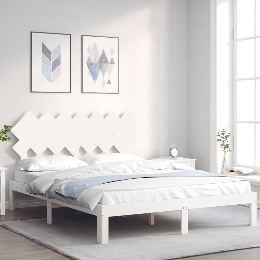 vidaXL Bed Frame without Mattress White 140x190 cm Solid Wood Pine