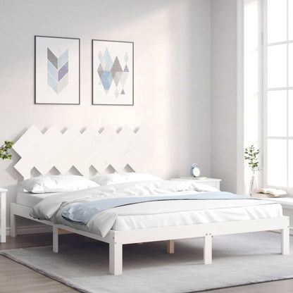 vidaXL Bed Frame without Mattress White 140x190 cm Solid Wood Pine