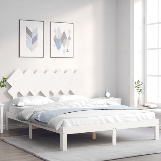 vidaXL Bed Frame without Mattress White 140x190 cm Solid Wood Pine