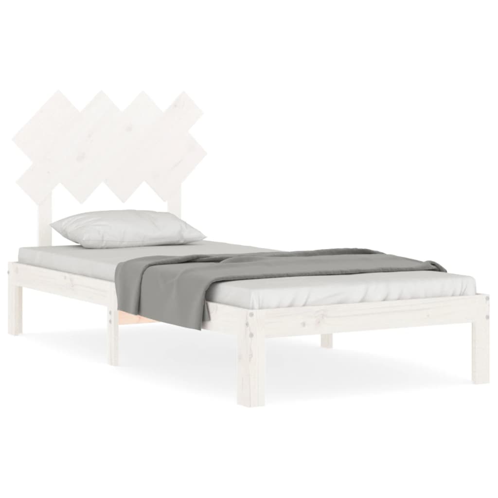 vidaXL Bed Frame without Mattress White 90x200 cm Solid Wood Pine