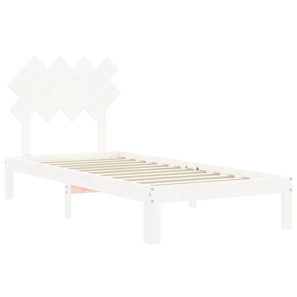 vidaXL Bed Frame without Mattress White 90x200 cm Solid Wood Pine