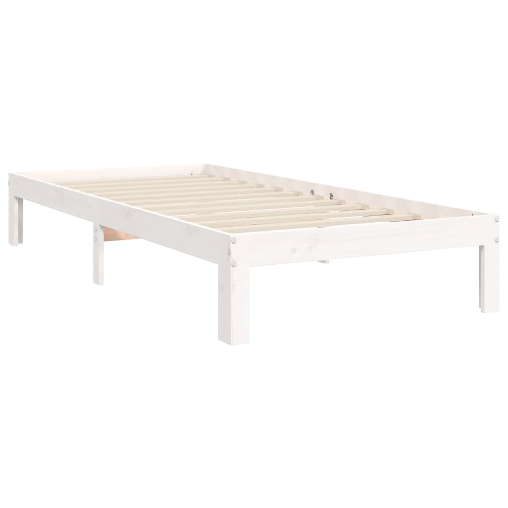 vidaXL Bed Frame without Mattress White 90x200 cm Solid Wood Pine