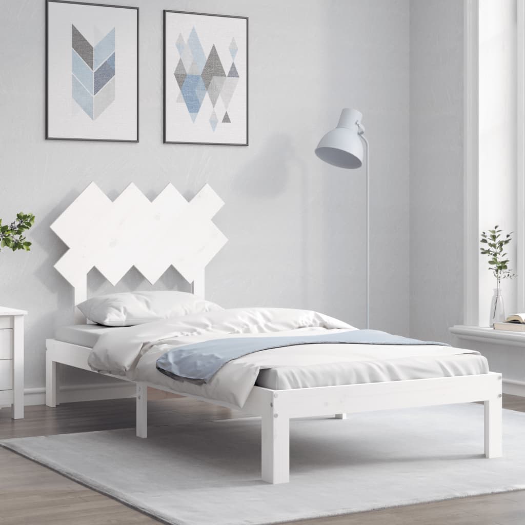 vidaXL Bed Frame without Mattress White 90x200 cm Solid Wood Pine
