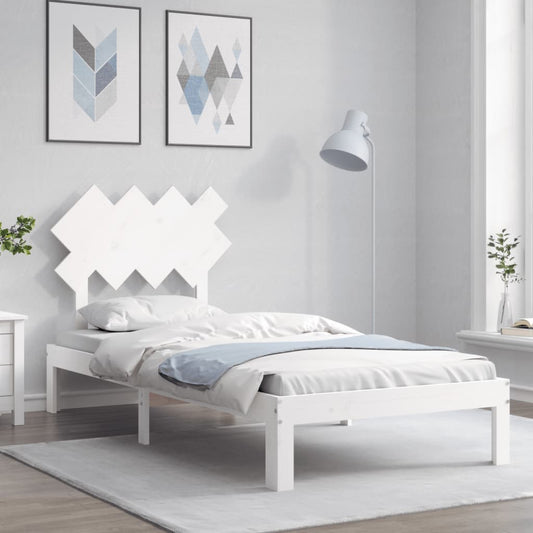 vidaXL Bed Frame without Mattress White 90x200 cm Solid Wood Pine