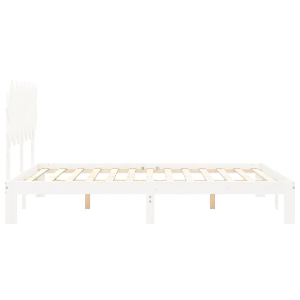 vidaXL Bed Frame without Mattress White 140x200 cm Solid Wood Pine