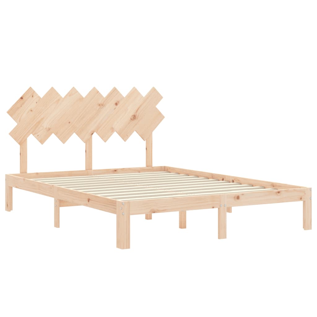 vidaXL Bed Frame without Mattress King Size Solid Wood Pine