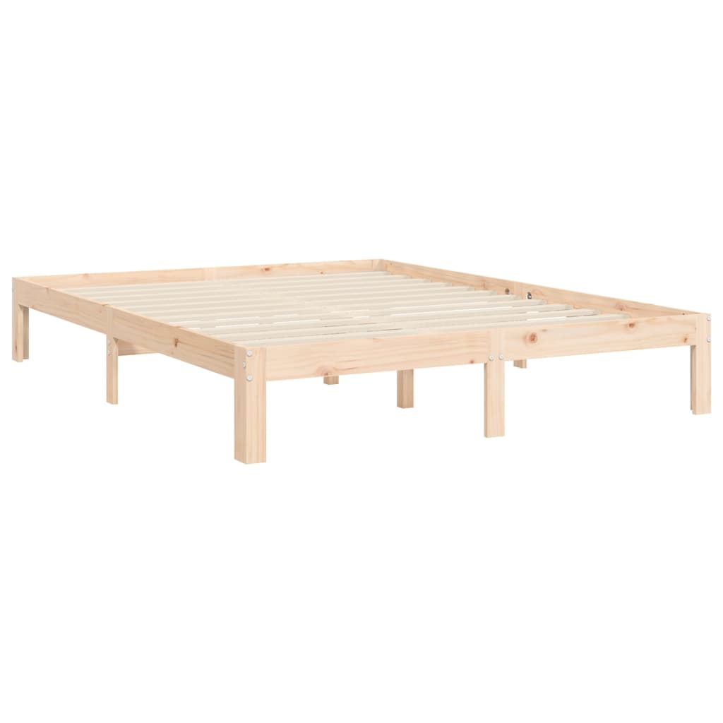 vidaXL Bed Frame without Mattress King Size Solid Wood Pine