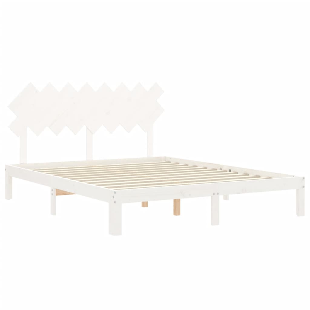 vidaXL Bed Frame without Mattress White 160x200 cm Solid Wood Pine