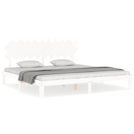 vidaXL Bed Frame without Mattress White 200x200 cm Solid Wood Pine