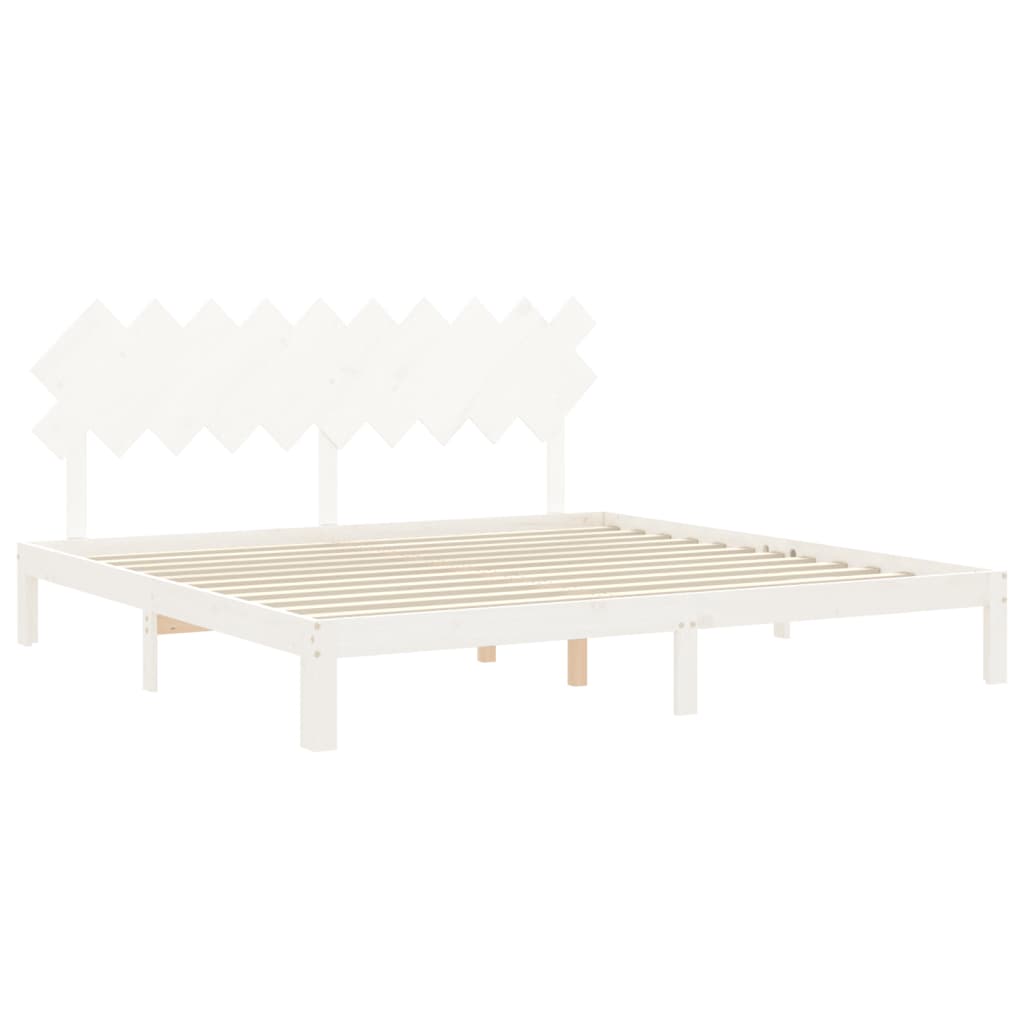 vidaXL Bed Frame without Mattress White 200x200 cm Solid Wood Pine