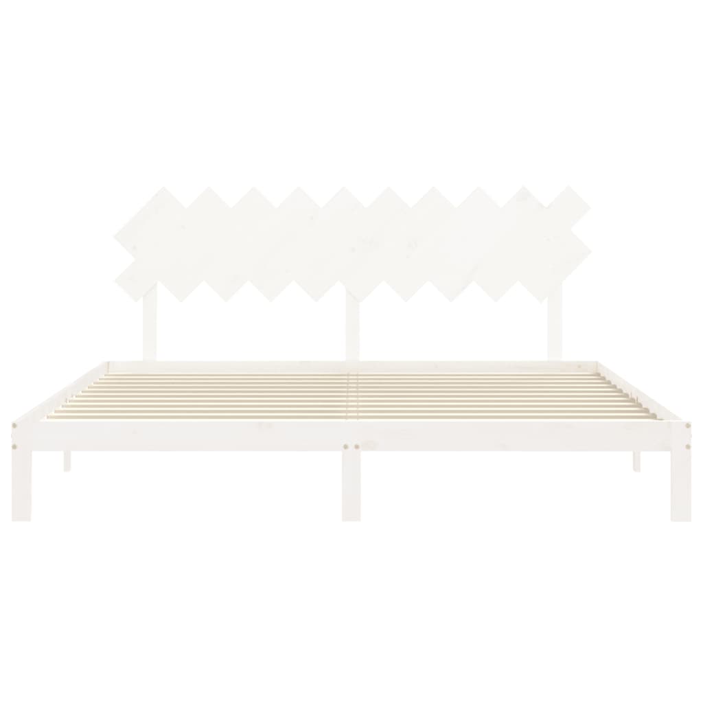 vidaXL Bed Frame without Mattress White 200x200 cm Solid Wood Pine