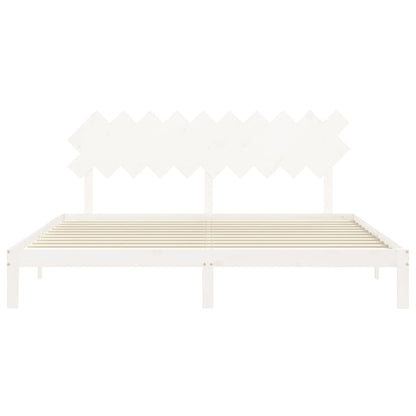 vidaXL Bed Frame without Mattress White 200x200 cm Solid Wood Pine