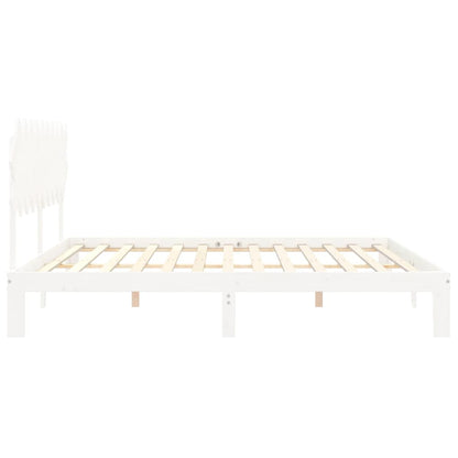 vidaXL Bed Frame without Mattress White 200x200 cm Solid Wood Pine